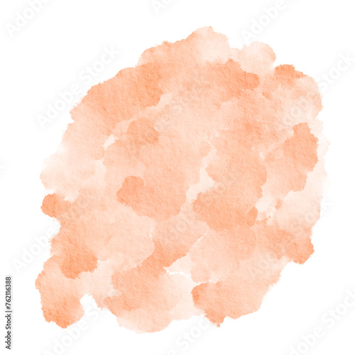 Abstract Pastel Peach Watercolor Splash Paper Texture Paint Stain Background Circle