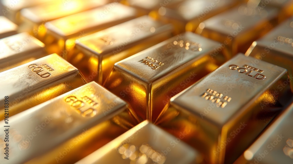 Stack of Gold Bars Background, Financial Concepts. Stack of Gold Bars Background, Financial Concepts.