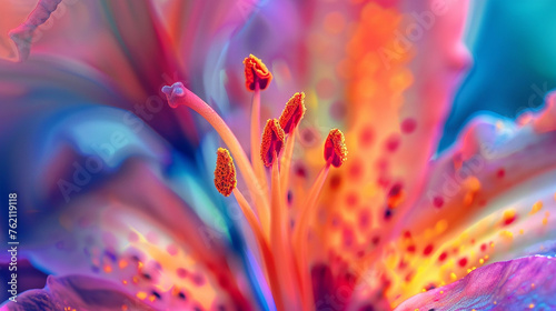 Macro close up photography of vibrant color flower as a creative abstract background