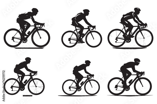 Cycling silhouette vector