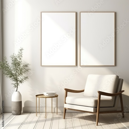 Frame mockup, ISO A paper size. Walk in closet wall poster mockup. Interior mockup with house background. Modern interior design. 3D render