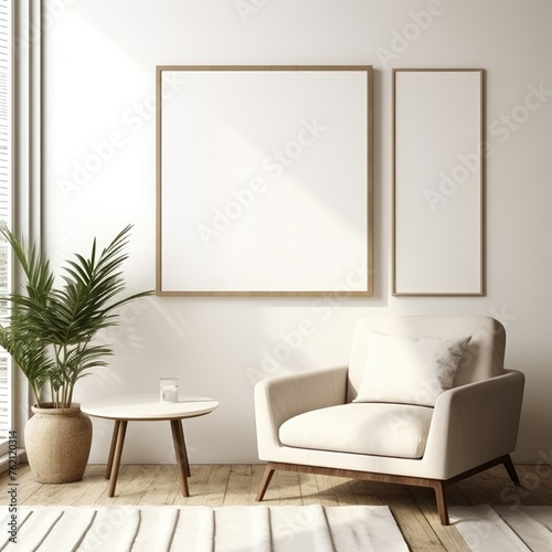 Frame mockup, ISO A paper size. Walk in closet wall poster mockup. Interior mockup with house background. Modern interior design. 3D render