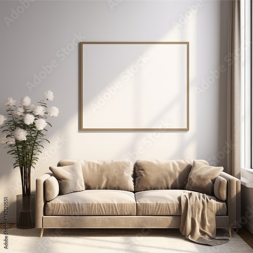 Frame mockup, ISO A paper size. Walk in closet wall poster mockup. Interior mockup with house background. Modern interior design. 3D render