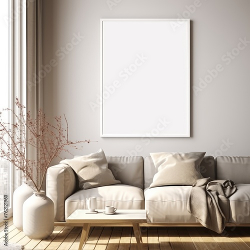 Frame mockup, ISO A paper size. Walk in closet wall poster mockup. Interior mockup with house background. Modern interior design. 3D render