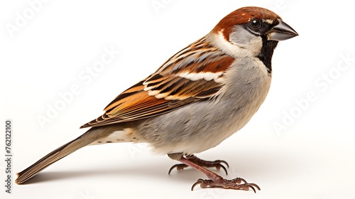 Beautiful Male Sparrow (Passer italiae) isolatedon white background © Afaq