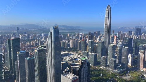 Aerial view of high-rise buildings in Futian District, Shenzhen, Guangdong, China ，Internationalized City photo