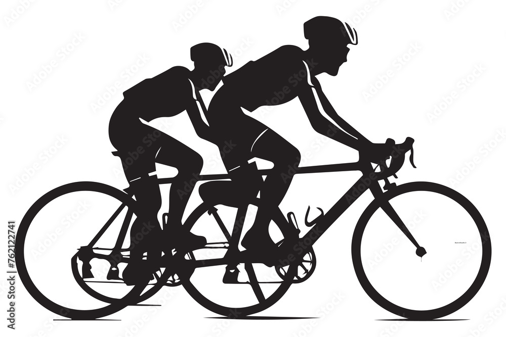 Obraz premium Cycling silhouette vector
