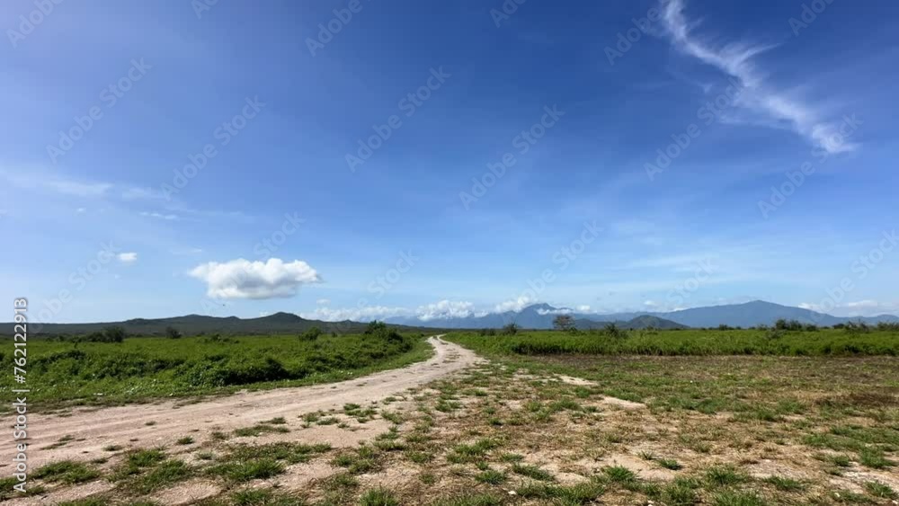 Timelapse sky and clouds in Tanzania National Park. African safari landscape Timelapse sky and clouds in Tanzania National Park. African safari landscape