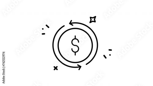 Black and white dollar sign in a circle suitable for finance, banking, investments, and monetary concept designs.