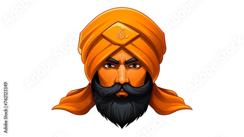 Vector illustration of indian  punjabi man also called sardar ji, sikh man. Cartoonic style flat design. Isolated on white background photo