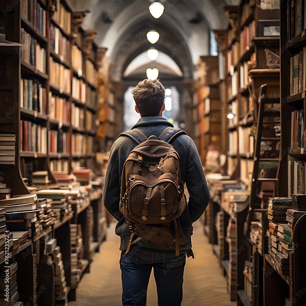 On Education Day, a curious boy delves into the library's ancient stacks On Education Day, a curious boy delves into the library's ancient stacks