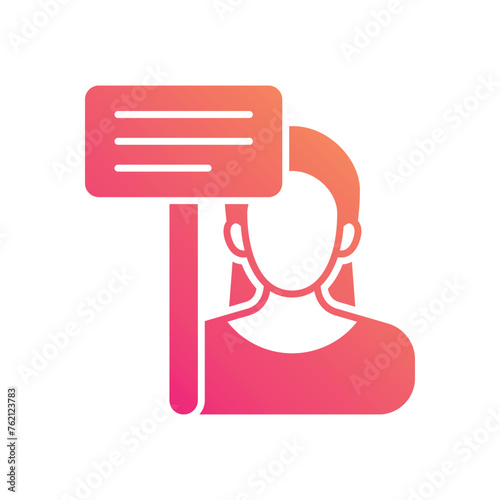 Glyph Gradient Protest vetor icon