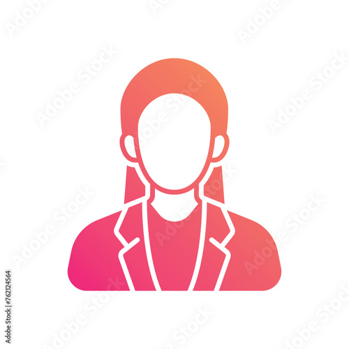 Glyph Gradient Businesswomen vetor icon