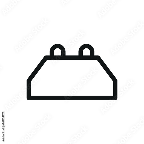 Precast concrete foundation slab vector isolated icon with editable stroke