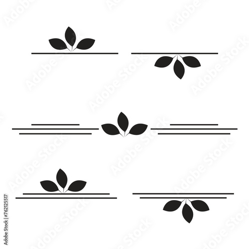 Leaf text dividers, paragraph dividers, borders, frames and separators  photo