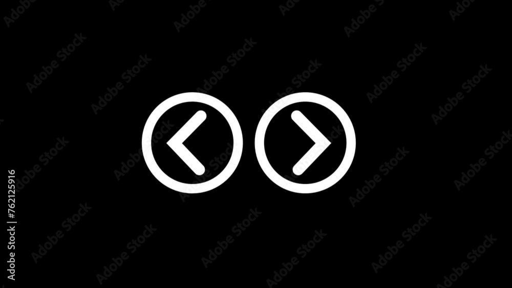 Next button arrow icon. Directional arrow flat style moving animation.