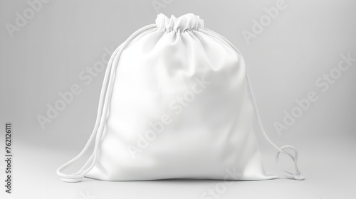White Fabric Bag Isolated on White Background