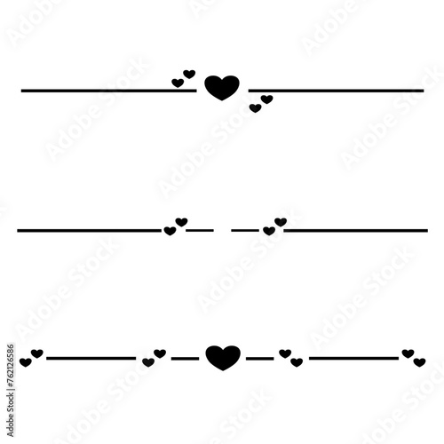 Heart text dividers, paragraph dividers, borders, frames and separators 