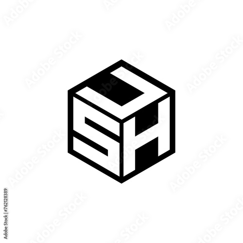 SHU letter logo design with white background in illustrator. Vector logo, calligraphy designs for logo, Poster, Invitation, etc.