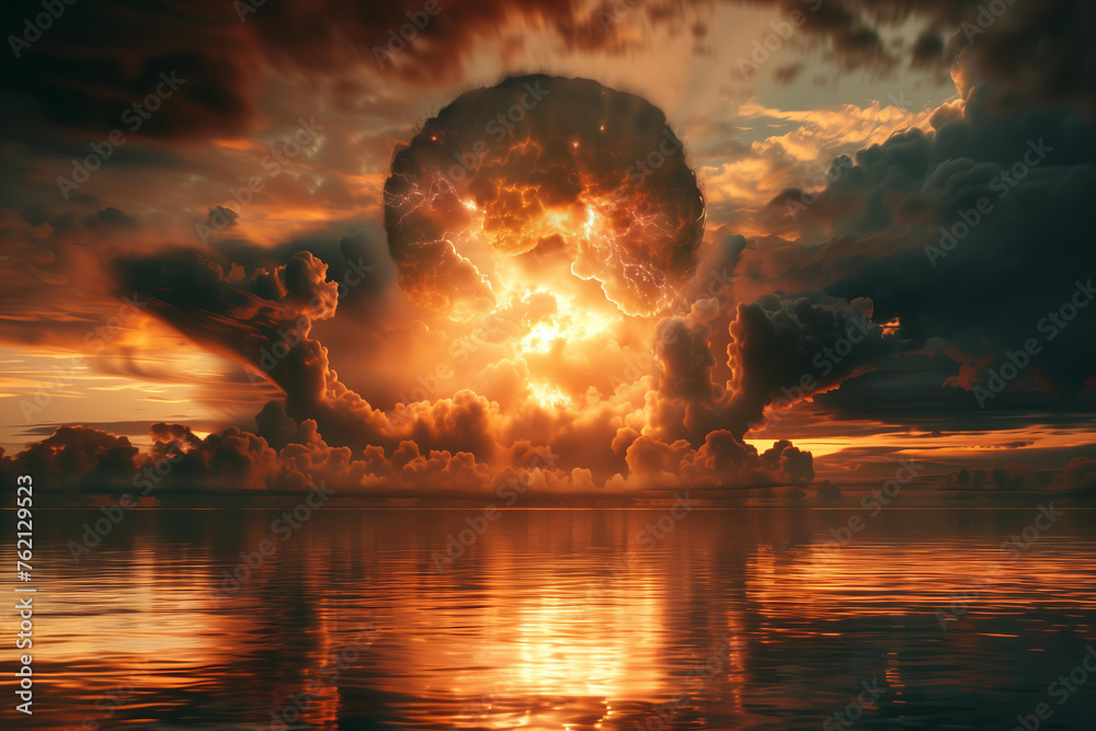 
atomic nuclear bomb explosion