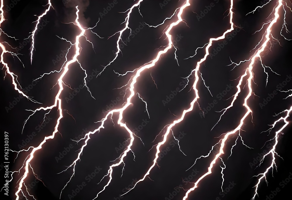 bright lightning bolts, bolt in a storm solid black sky background 