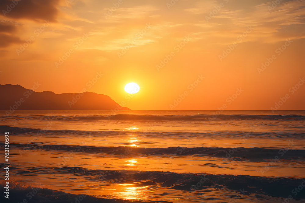 夕日の海岸