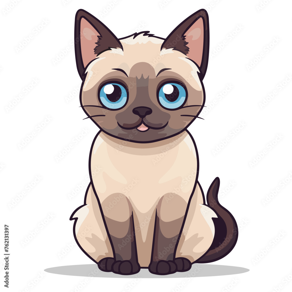 Cute cartoon cat. Vector illustration isolated on a white background.
