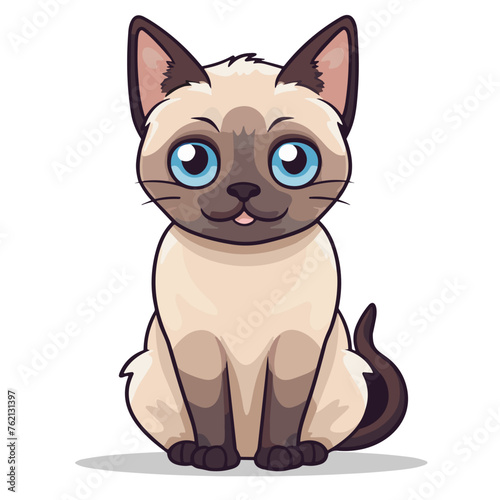 Cute cartoon cat. Vector illustration isolated on a white background. © viklyaha