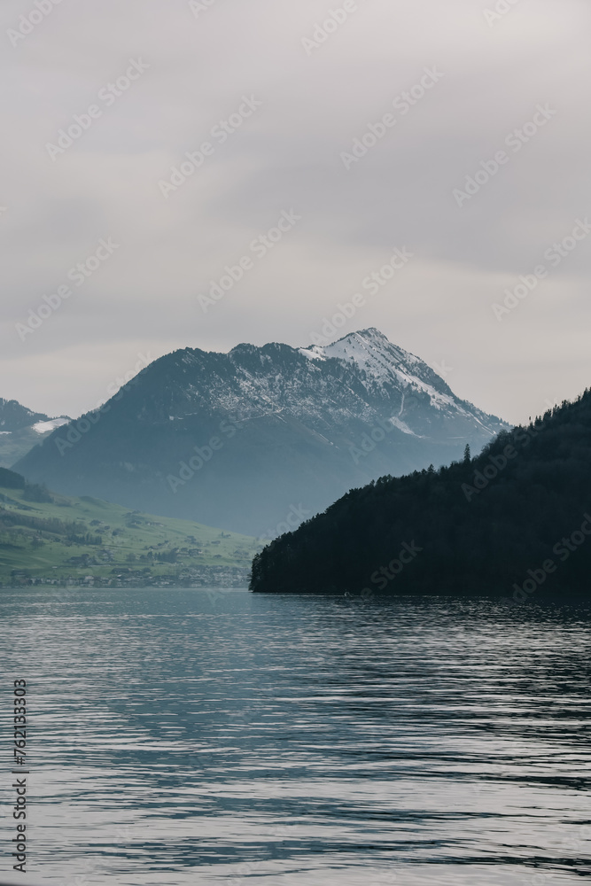 Waterview on Swiss village near Lucerne, Switzerland.