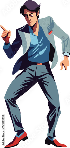 Stylish cartoon character striking a confident pose with a cool attitude