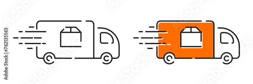 Delivery truck icon. Fast moving shipping for apps and web. Vector illustration