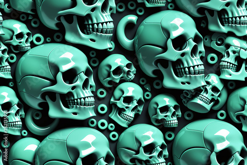 Mineral Skulls. Seamless pa...