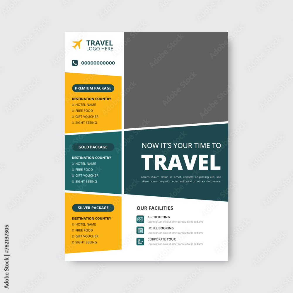 Modern poster travel flyer design template. Editable tour poster template Modern poster travel flyer design template. Editable tour poster template