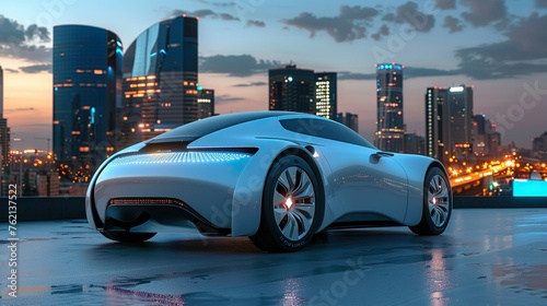 Highlight the futuristic appeal of electric cars and eco-friendly transportation © Photock Agency