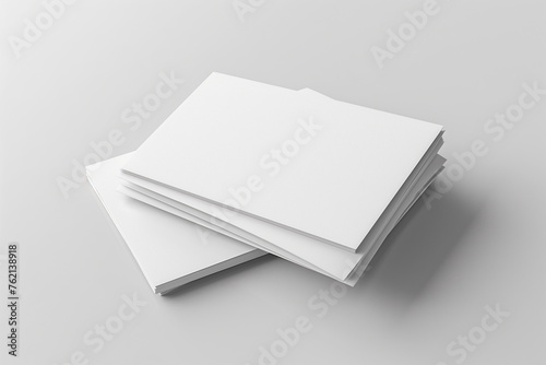 A stack of blank white cards, ideal for mockups photo