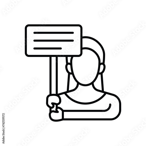 Thin line Protest vetor icon