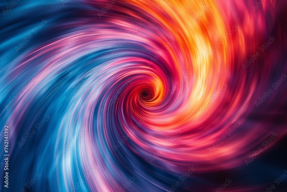 A spiral of colors with a blue and orange swirl A spiral of colors with a blue and orange swirl