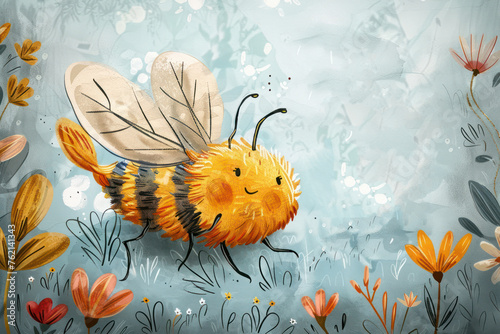 National Bee Day. Illustration with copy space. For Postcards, Banners, etc