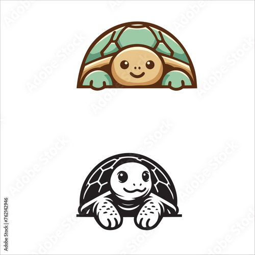 Peeking Turtles illustration vector 