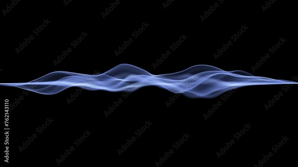 Waves of blue particles looks like smoke, seamless loop 4K video