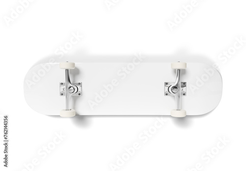 White skateboard mockup isolated on blank. 3D rendering