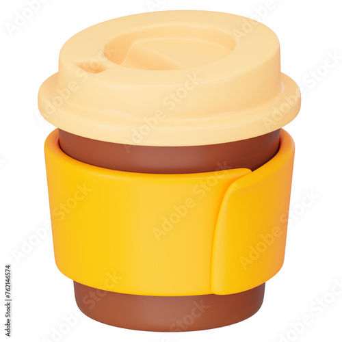 Coffee cup 3d icon render