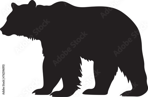 Polar Bear Silhouette Vector Illustration White Background