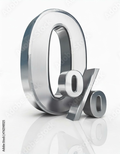 Visual Representation of Zero Procent - 3D Render of 0% - Graphic Support for Business, Sales, Finance and Marketing Purposes