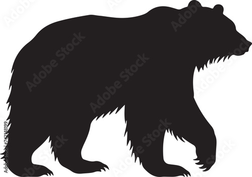 Polar Bear Silhouette Vector Illustration White Background