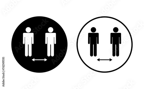Social distance icon set. social distancing icon. self quarantine sign