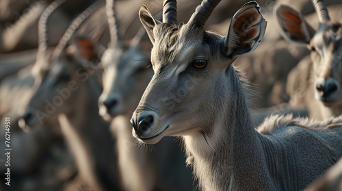 Close-up of a deer and a male impala