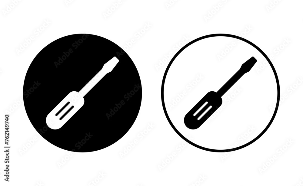 Screwdriver icon set. tools icon vector Screwdriver icon set. tools icon vector