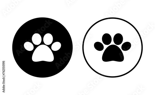 Paw icon set. paw print icon vector. dog or cat paw