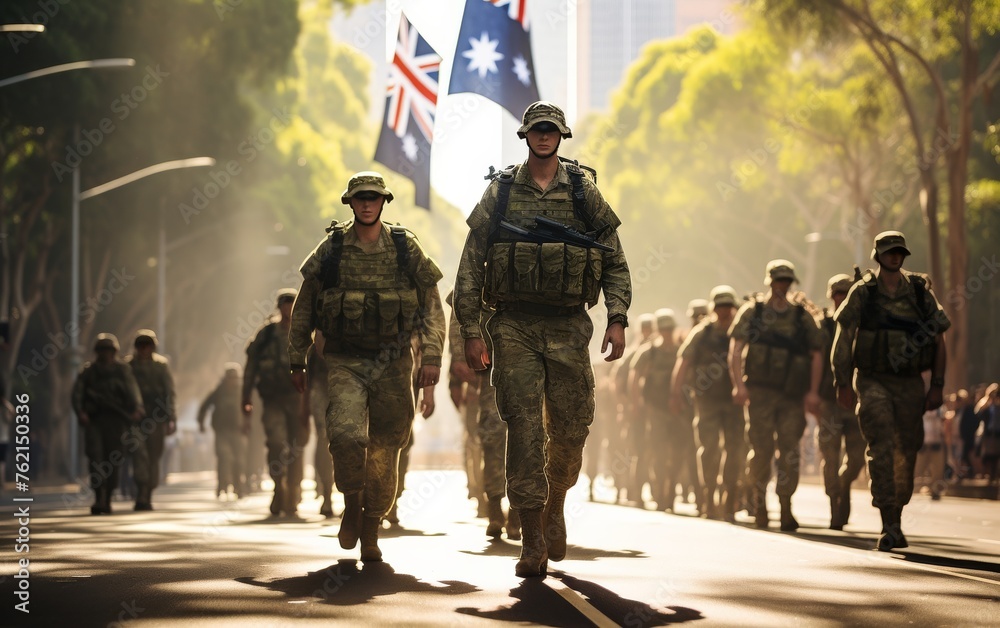 Soldiers Marching Down Street Soldiers Marching Down Street